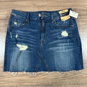 NWT‎ Aeropostale High Rise Denim Jean Mini Skirt Womens Size 8 Blue